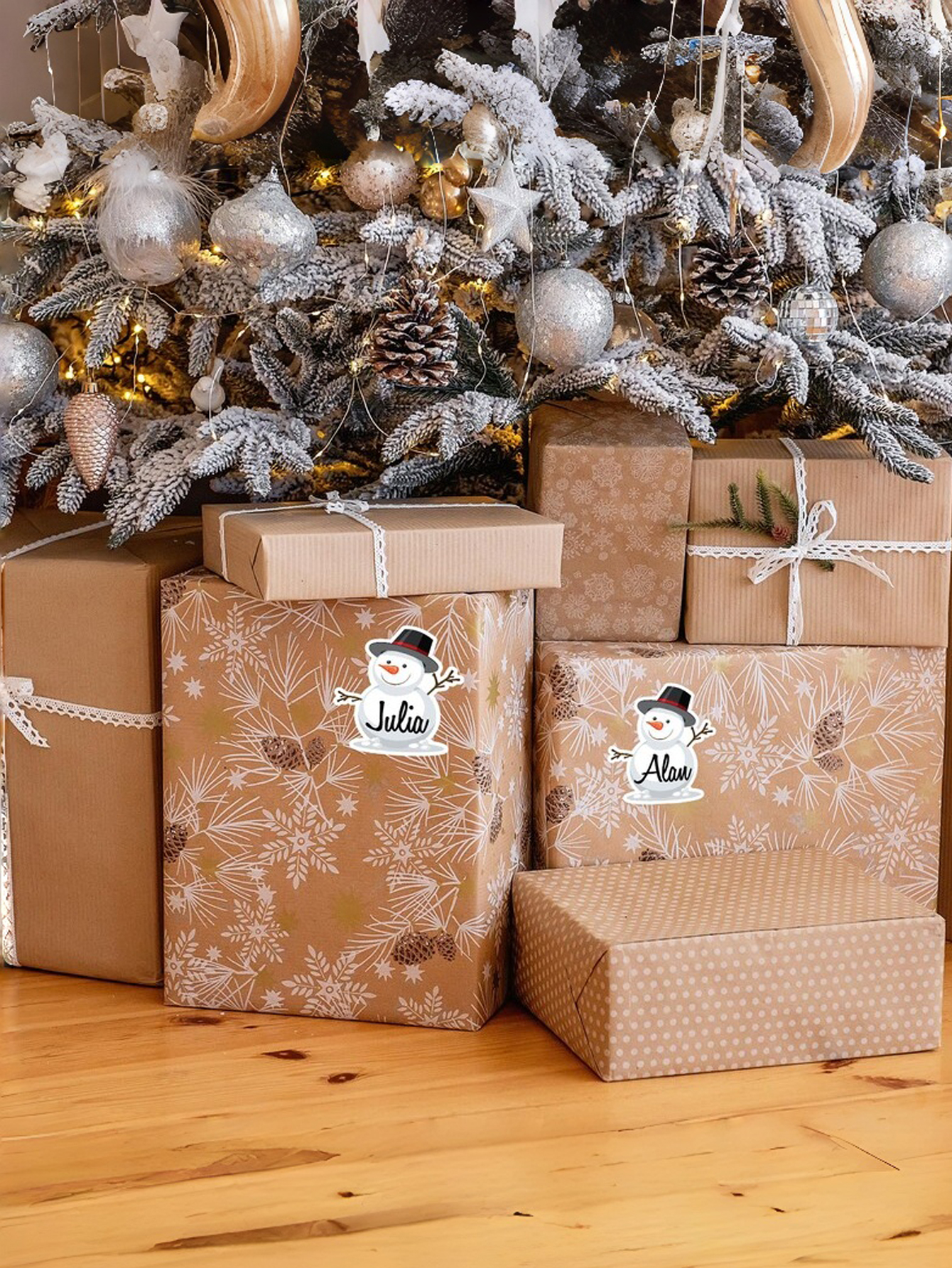 Personalized Snowman Stickers Custom Christmas Gift Stickers Holiday Sticker Labels